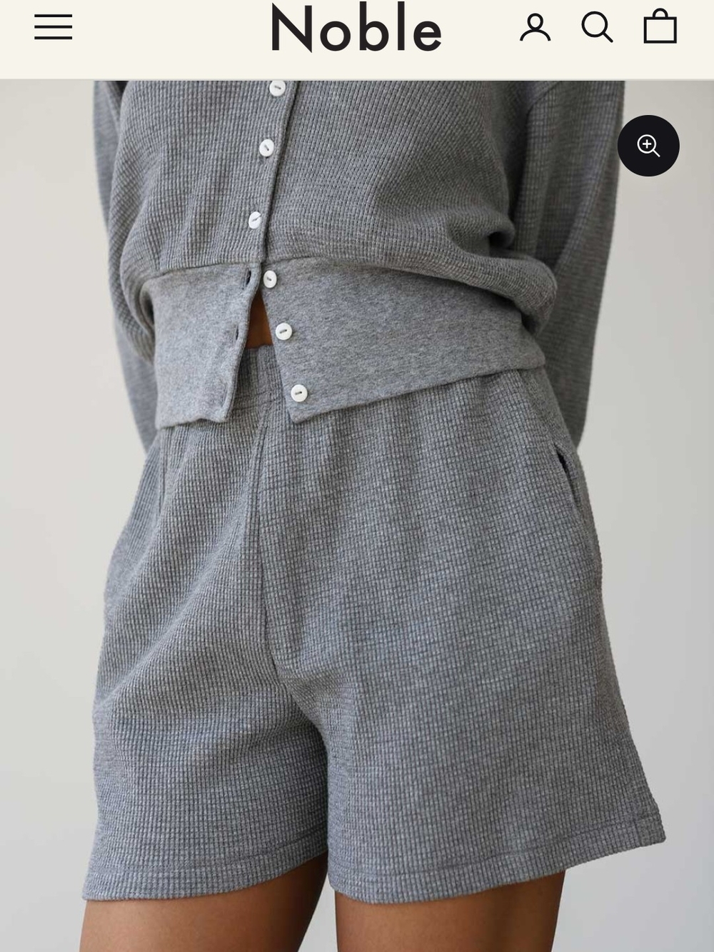 Noble Waffle Shorts Heather Grey Medium